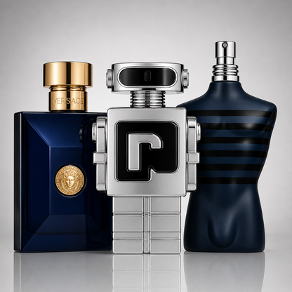 3er Herrenparfüm-Set - Dylan Blue by Versace, Phantom by Paco Rabanne & Ultra Male by Jean Paul Gaultier